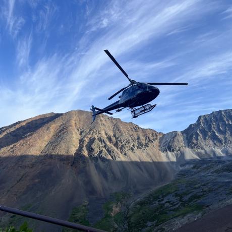 Propecting Crew Gettting a Lift to Start their Day at the Brunswick Property in Northwestern British Columbia