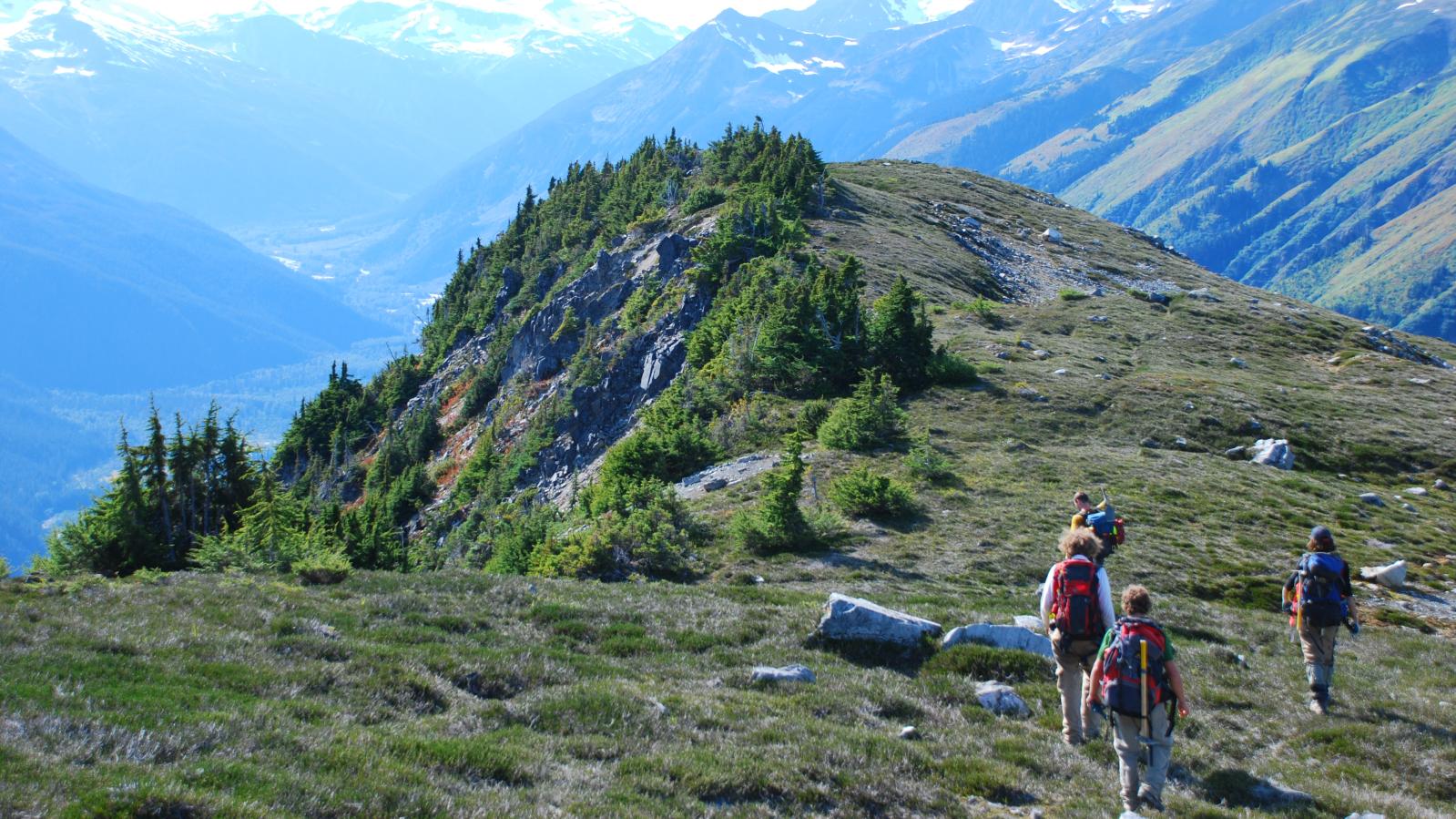 Mineral exploration crew in NW BC Eagle Plains mineral exploration crew working mountains of NW BC