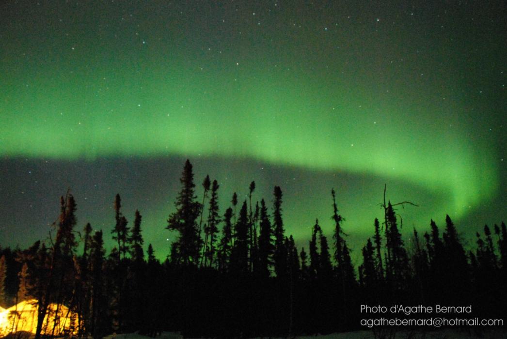 Karin Lake Exploration Camp with Northern Lights Above