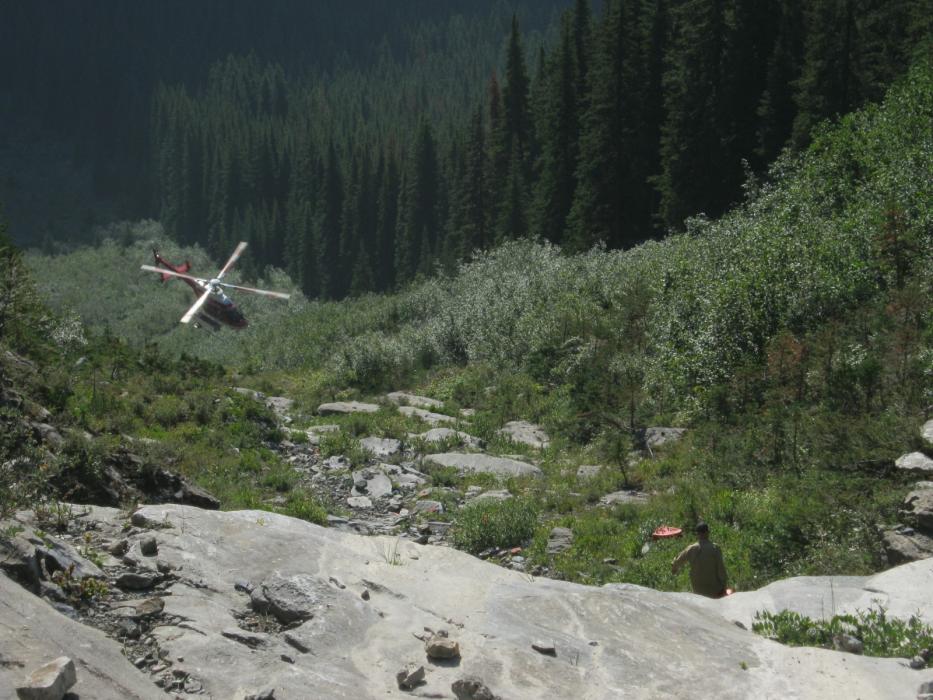 Foreground is the REE Yippee Anomaly with heli pick spot up below at teh Ice River Complex Project