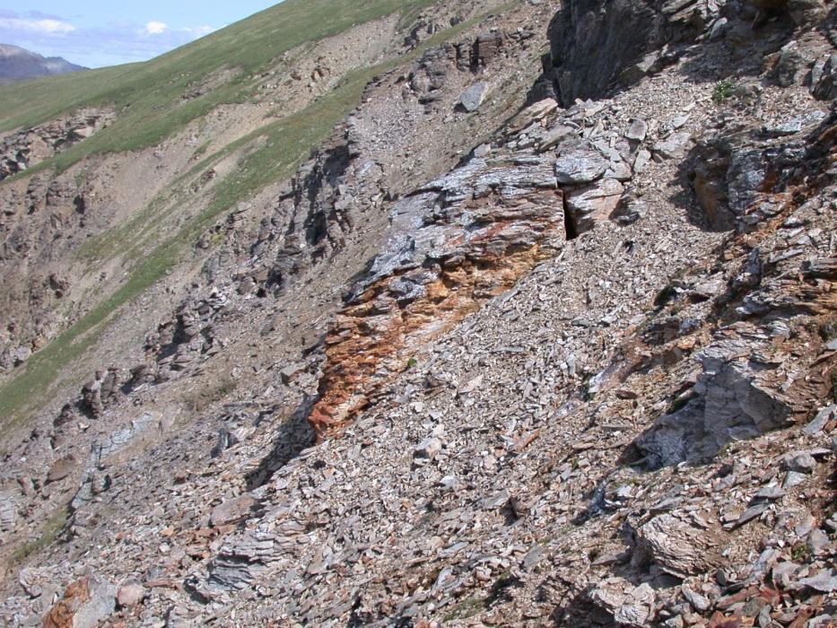 Gossanous Volcanics at the Fire Claims of the Pelly Mountain Critical Metals Exploration Project