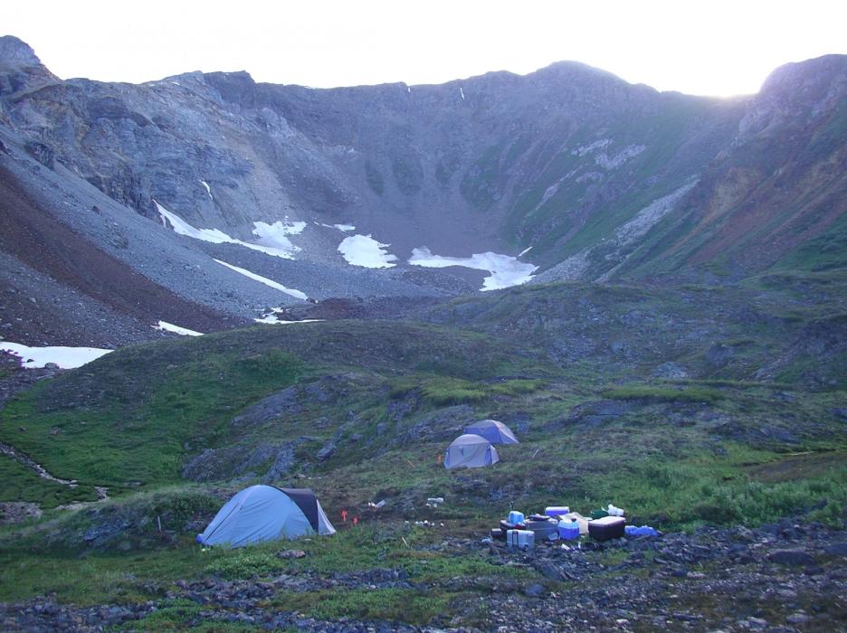 MM Critical Minerals Exploration Camp looking up the Very Low PH Creek