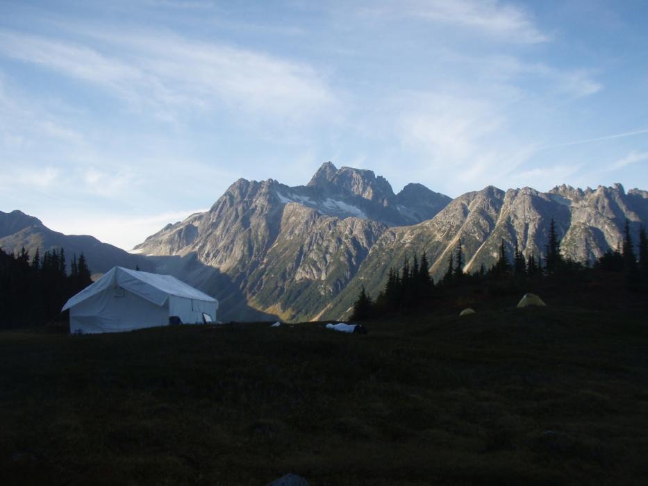 Wall Tent Camp During the Elsiar 2009 Exploration Program at the West Cu-Au Zone