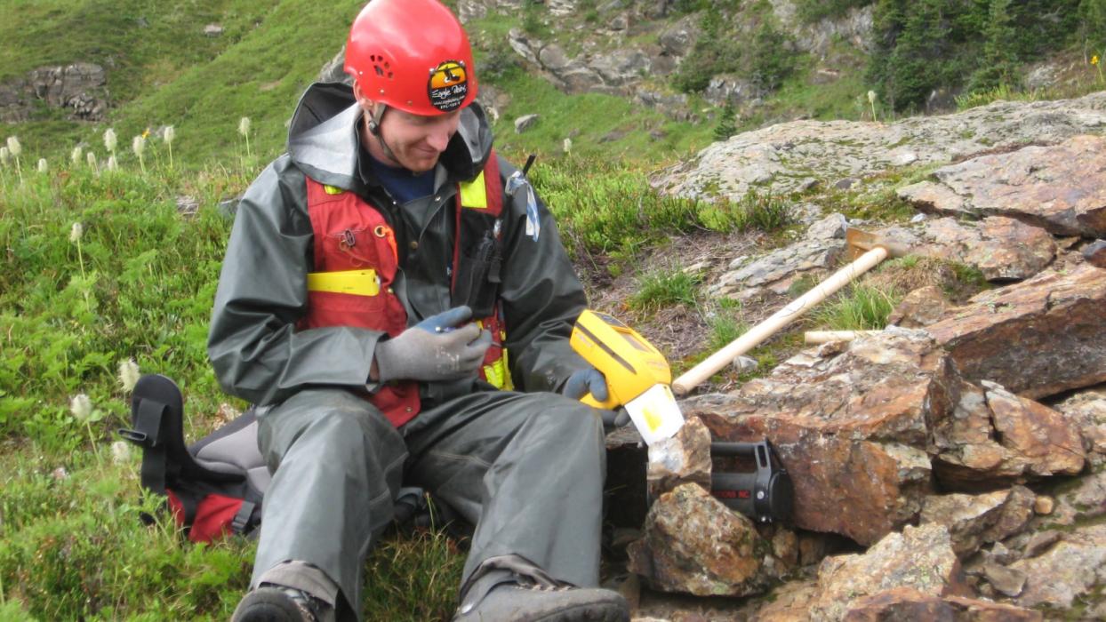 XRF rock sampling near the Waterloo Adit - Ice River Complex