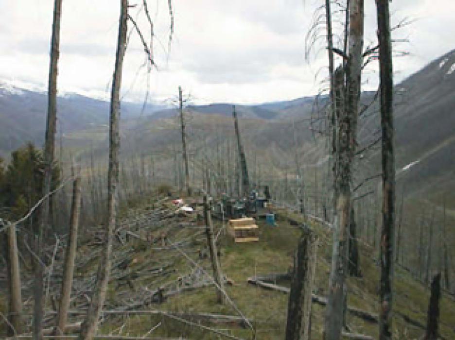 Drill Rig Testing Gypsum Mineralization at the Coyote Creek Project in Southeastern British Columbia