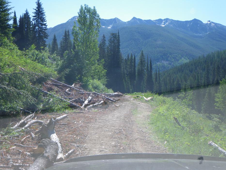 Avalanche debris across the road - Sphinx Project 2009
