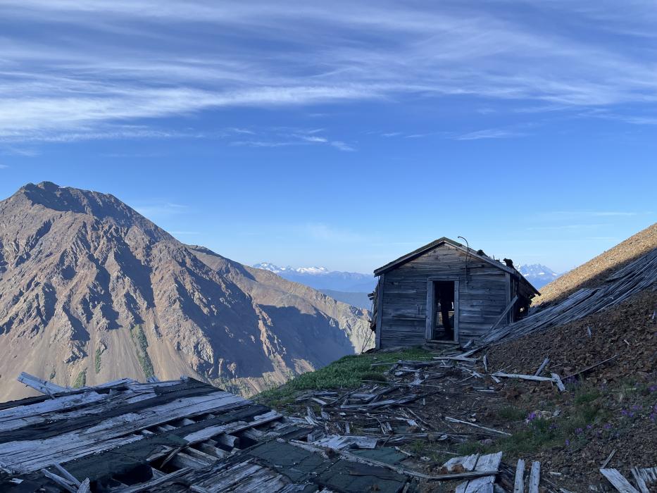 Prospectors Cabin at the Brunswick Property in Northwestern British Columbia