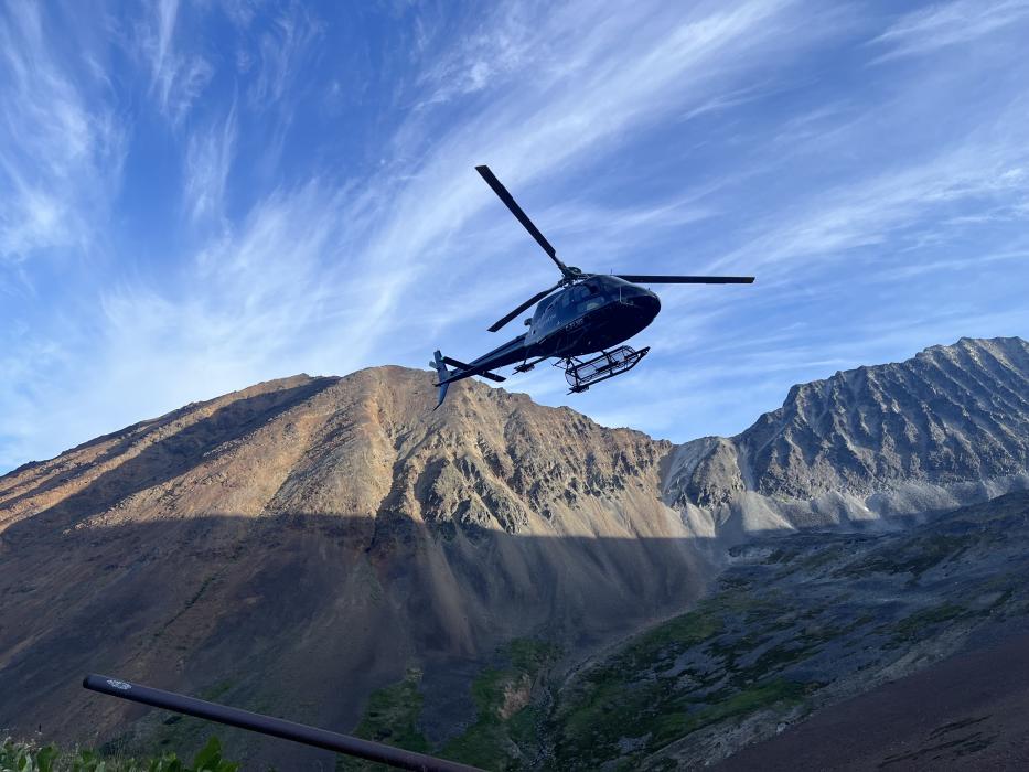 Propecting Crew Gettting a Lift to Start their Day at the Brunswick Property in Northwestern British Columbia