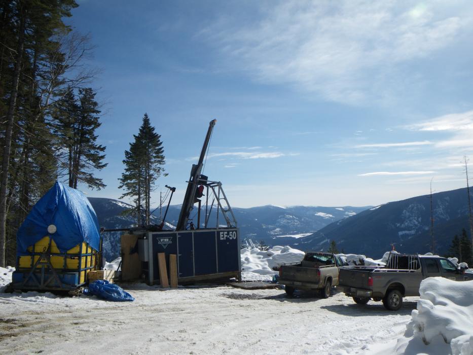 Drill rig at Eagle Plains Iron Range Project - Talon Zone in 2010/11