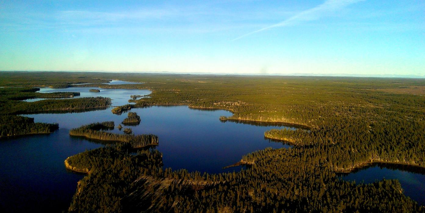 View of the traverse area for uranium exploration A morning view of the traverse area for uranium exploration - Oh Yay, think there are any bugs out there?