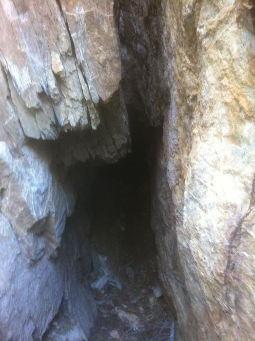 Adit at Black Diamond - note visible mineralization on left of opening