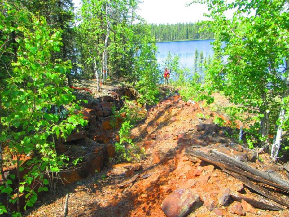 Weathered outcrop at a Uranium exploration project in Northern Saskatchewan A rusty outcrop exposed at a uranium exploration project in Northern Saskatchewan