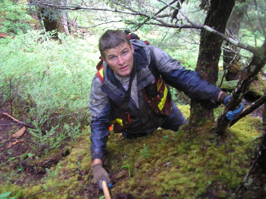 Steep Exploration Sampling Traverse at the Elsiar Project in Northwestern British Columbia